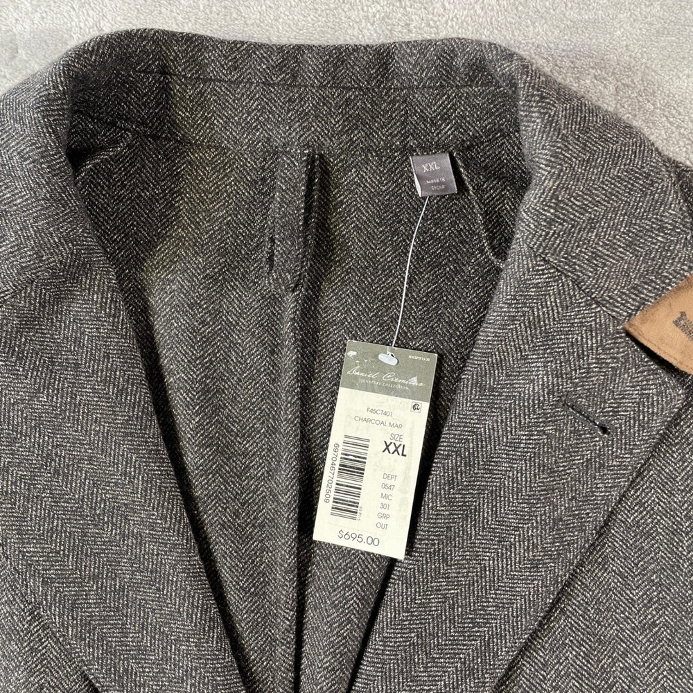 Loro Piana Daniel Cremieux Coat‎ Men XXL Wool Rain System Herringbone Italy - Picture 5 of 12
